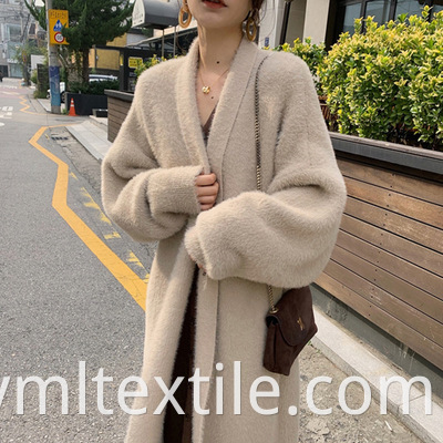 Factory wholesale Winter velvet sweater women's plus size plush knit cardigan long fur coat women